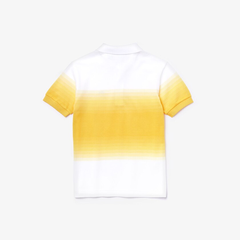Camisa Polo Lacoste Niños Blancos Amarillos Made in France Cotton Petit Piqué Ombré BV1-98589N9