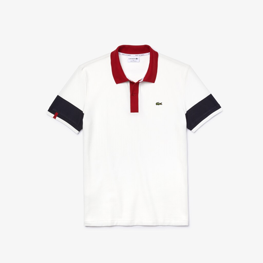 Camisa Polo Lacoste Made in France Regular Fit Organic Cotton Hombre Blancos Azul Marino Azules Rojos Oscuro Blancos | SY8-14551G2