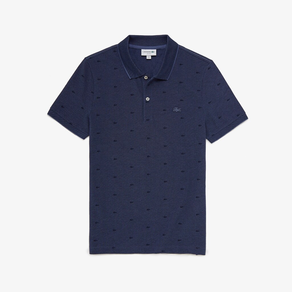 Camisa Polo Lacoste Micro Print Hombre Azules Azul Marino Azules | VA4-41244K3