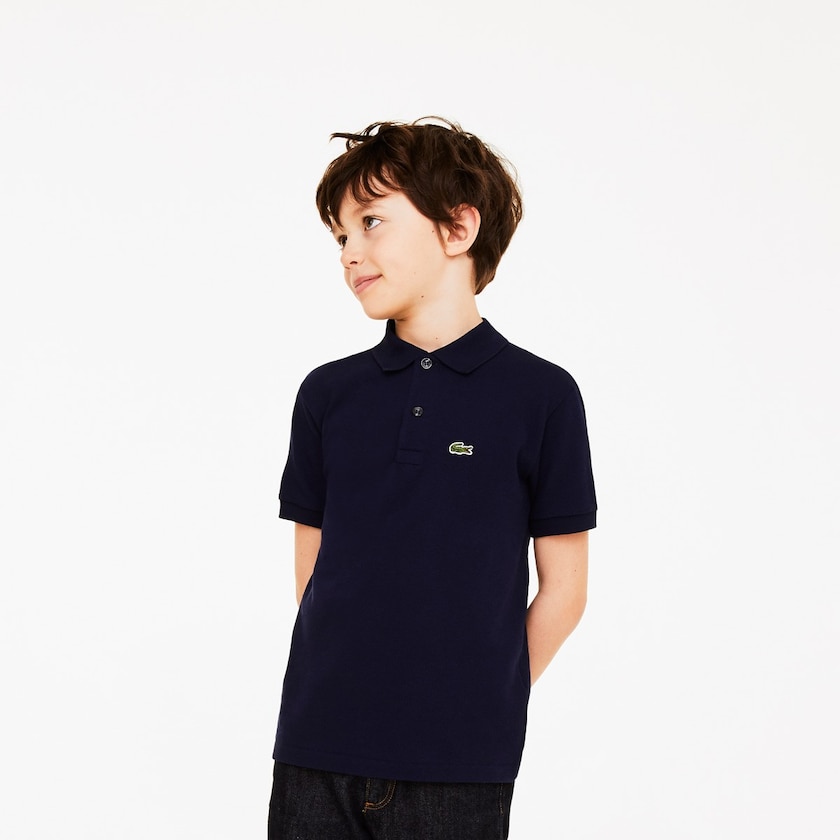 Camisa Polo Lacoste Niños Azul Marino Azules Petit Piqué TB7-01580T2