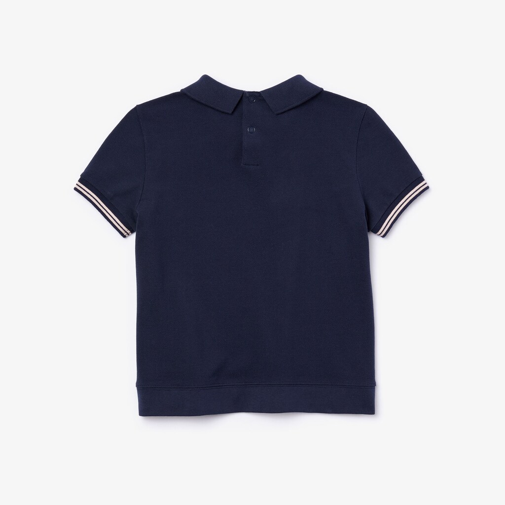 Camisa Polo Lacoste Niños Azul Marino Azules Rosas Claro Printed Cotton Piqué FN5-65486M6