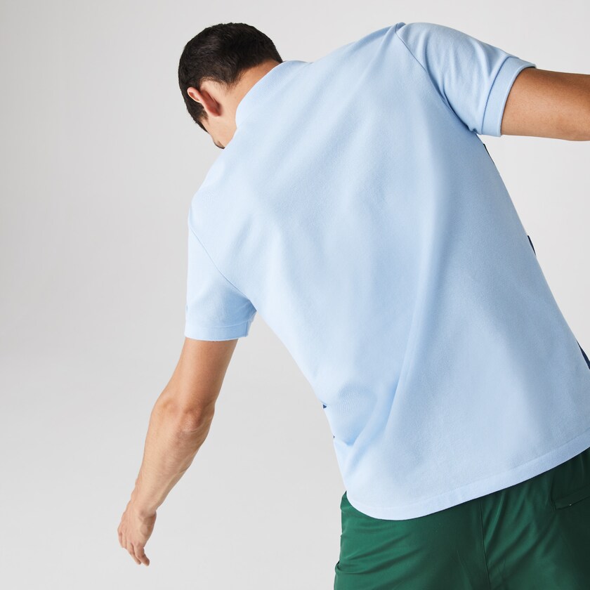 Camisa Polo Lacoste Regular Fit Colorblock Cotton Piqué Hombre Azules Blancos Verdes Azules | BS7-89138K9