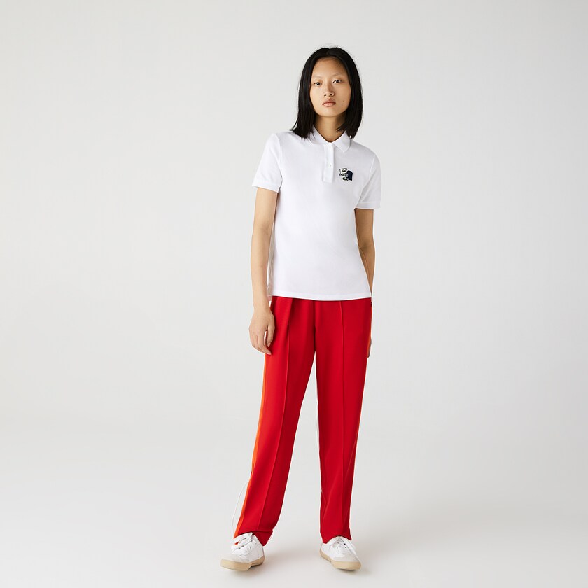 Camisa Polo Lacoste Regular Fit Cotton Piqué Mujer Blancos | WQ6-87908F6