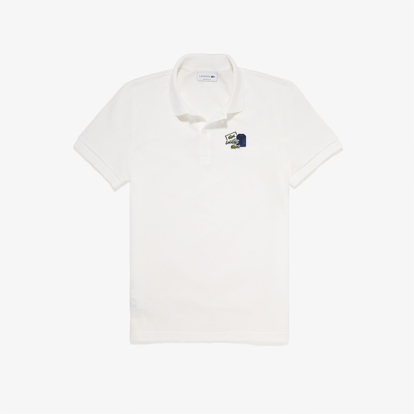Camisa Polo Lacoste Regular Fit Cotton Piqué Hombre Blancos Azules | JS7-11151S8