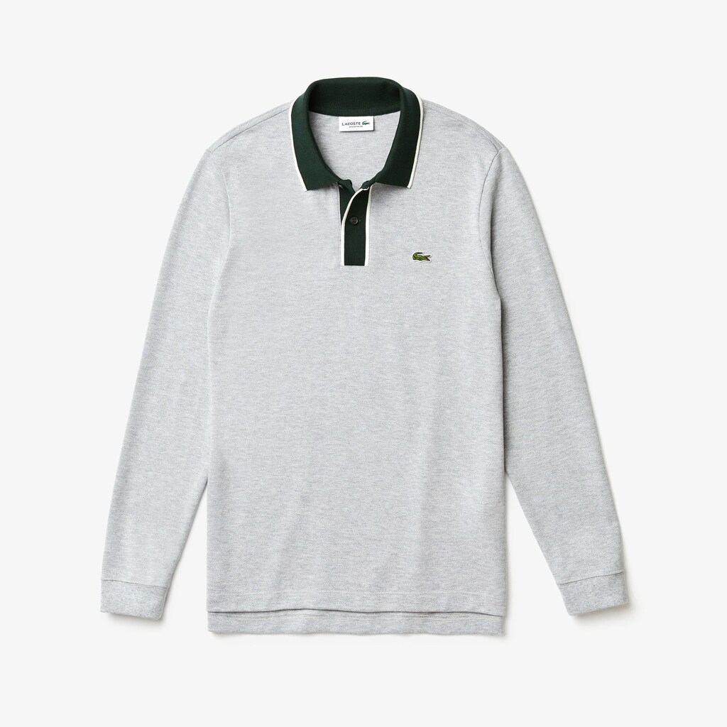 Camisa Polo Lacoste Regular Fit Cotton Piqué Hombre Grises Blancos Verdes | SL1-37943H6