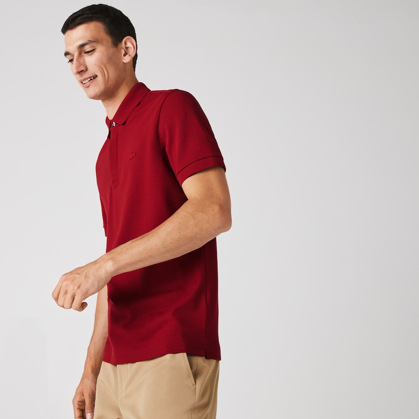 Camisa Polo Lacoste Regular Fit Paris Hombre Rojos Oscuro | GB9-98639U6
