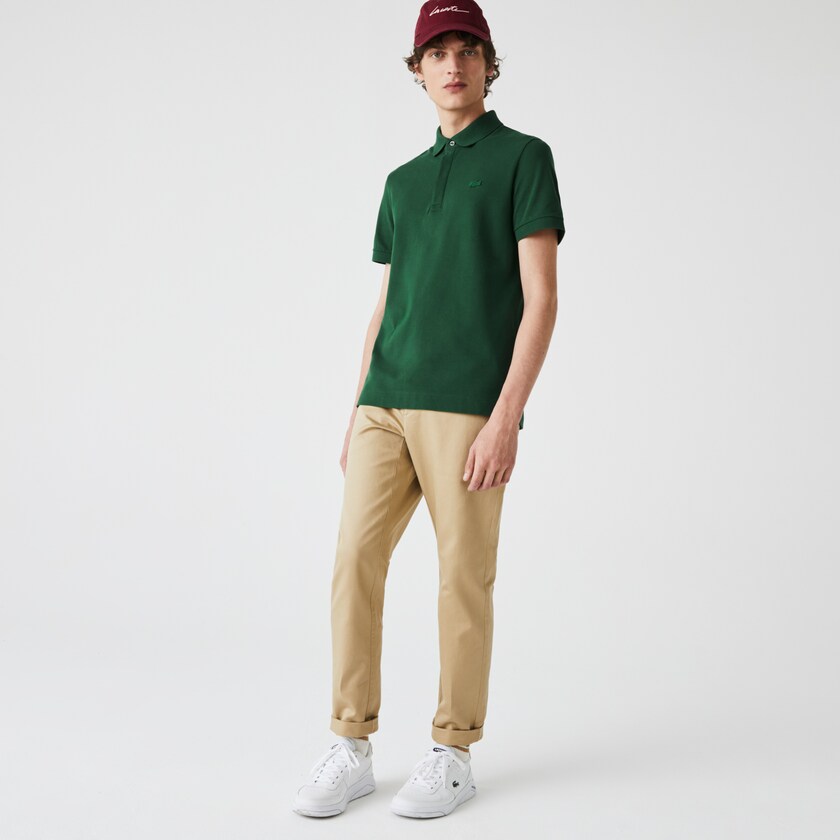 Camisa Polo Lacoste Regular Fit Paris Hombre Verdes | YB4-49014Q0