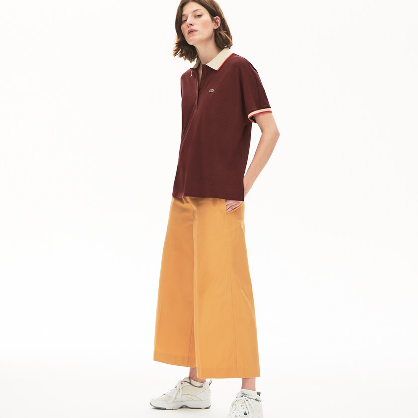 Camisa Polo Lacoste Relaxed Fit Cotton Mujer Rojos Oscuro Beige Rojos | SS8-86108Z4