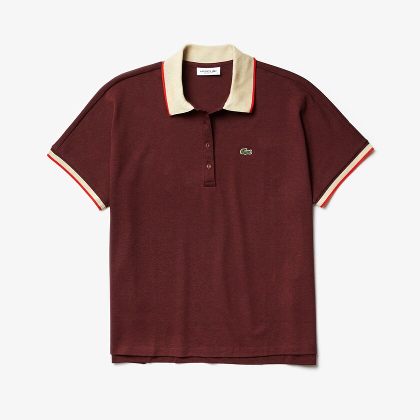 Camisa Polo Lacoste Relaxed Fit Cotton Mujer Rojos Oscuro Beige Rojos | SS8-86108Z4