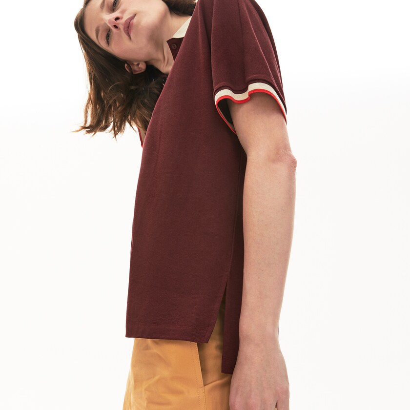 Camisa Polo Lacoste Relaxed Fit Cotton Mujer Rojos Oscuro Beige Rojos | SS8-86108Z4