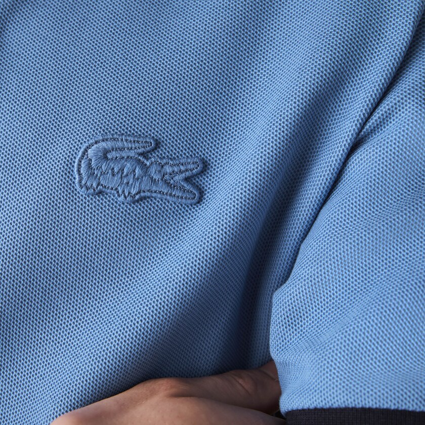 Camisa Polo Lacoste Relaxed Fit Textured Cotton Piqué Hombre Azules Azul Marino Azules | AV3-50825Z0
