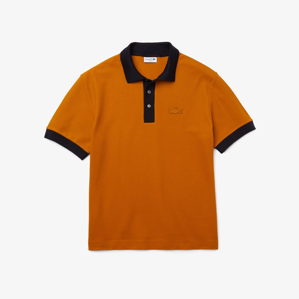 Camisa Polo Lacoste Relaxed Fit Textured Cotton Piqué Hombre Azules Azul Marino Azules | WG8-90039F7