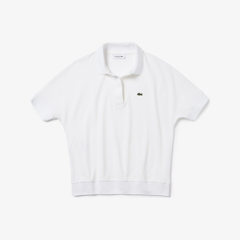 Camisa Polo Lacoste Relaxed Piqué Mujer Blancos | HI3-25902U9