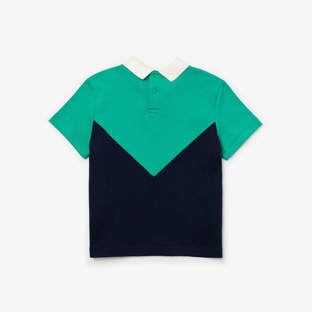 Camisa Polo Lacoste Niños Blancos Verdes Azul Marino Azules Reverse Collar Colorblock Cotton NW7-54925P9