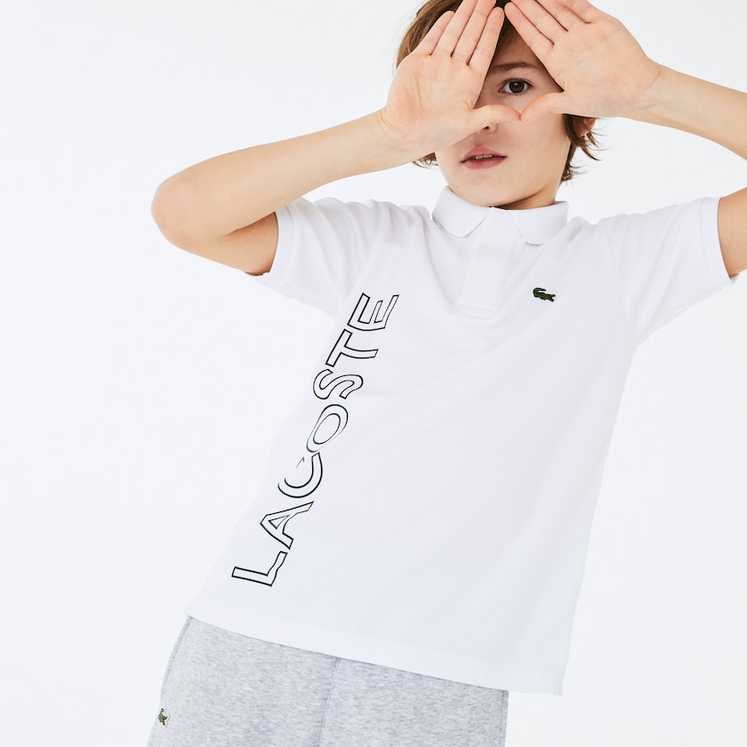 Camisa Polo Lacoste Niños Blancos Azul Marino Azules SPORT Branded Breathable Piqué IH6-48234U2