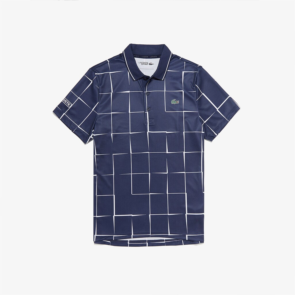 Camisa Polo Lacoste SPORT Breathable Print Piqué Tennis Hombre Beige Rojos | JV5-44714I0