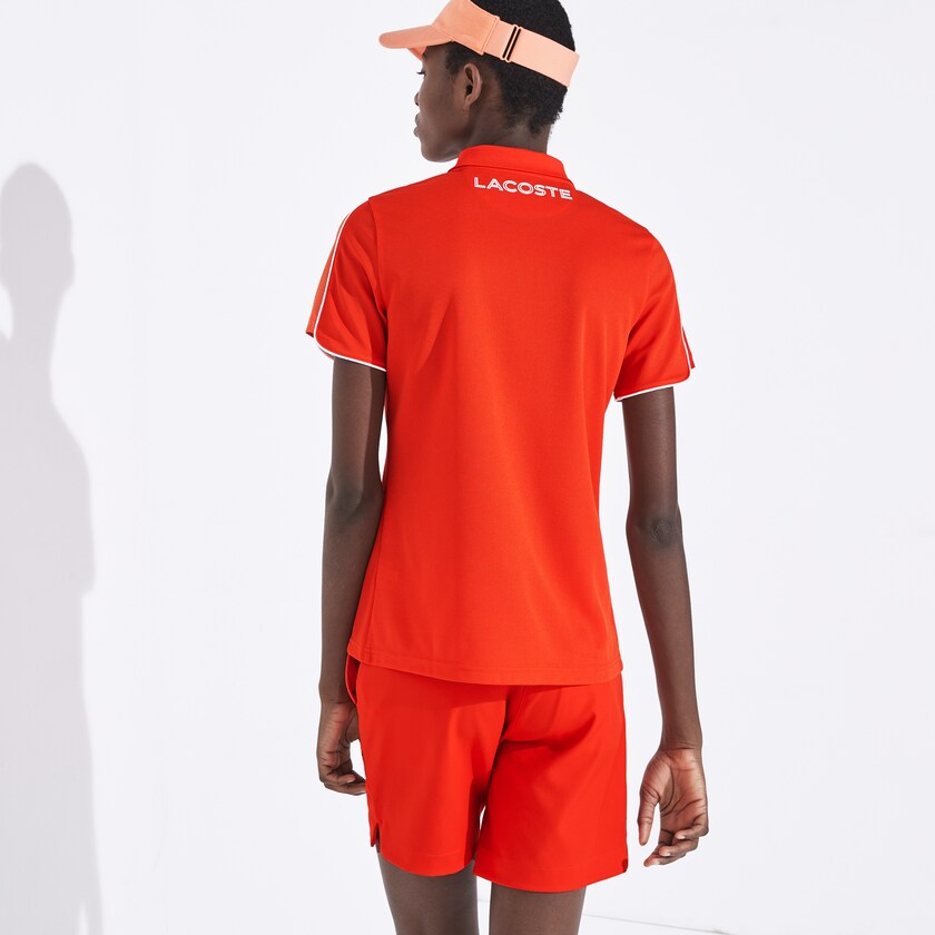 Camisa Polo Lacoste SPORT Breathable Zip-Up Mujer Rojos Blancos | FF1-68436Z9