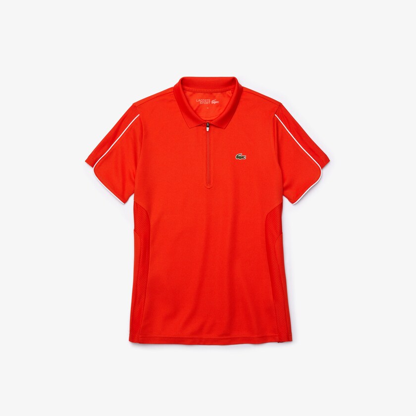Camisa Polo Lacoste SPORT Breathable Zip-Up Mujer Rojos Blancos | FF1-68436Z9