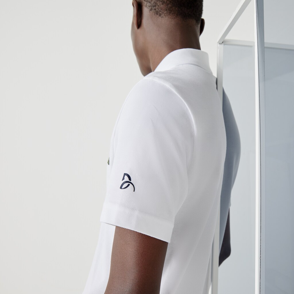 Camisa Polo Lacoste SPORT Collab Youssef SY Cotton Piqué Hombre Blancos Azul Marino Azules | AQ6-06680H5