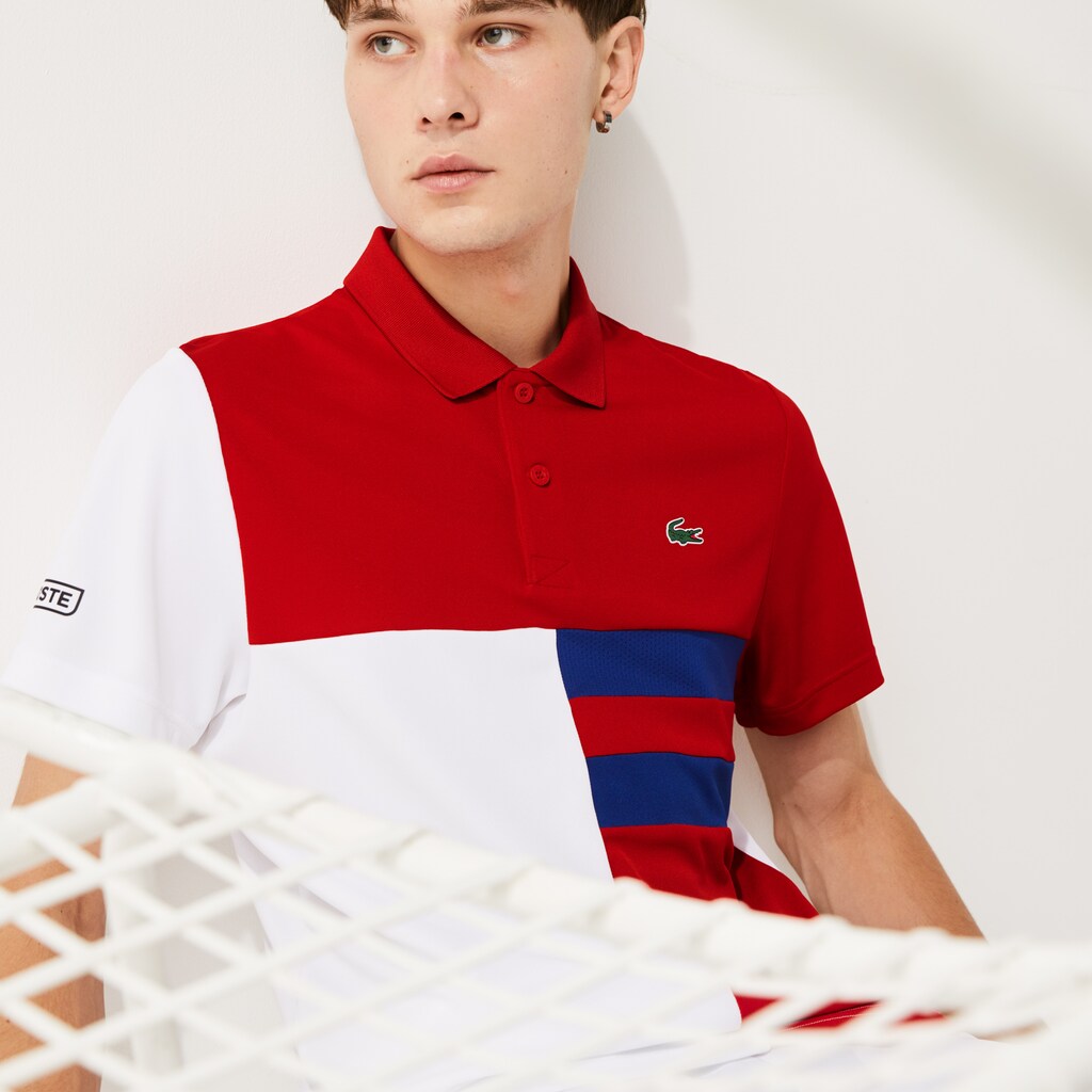 Camisa Polo Lacoste SPORT Colorblock Breathable Piqué Tennis Hombre Kaki Verdes Azul Marino Azules | PK6-23762G7