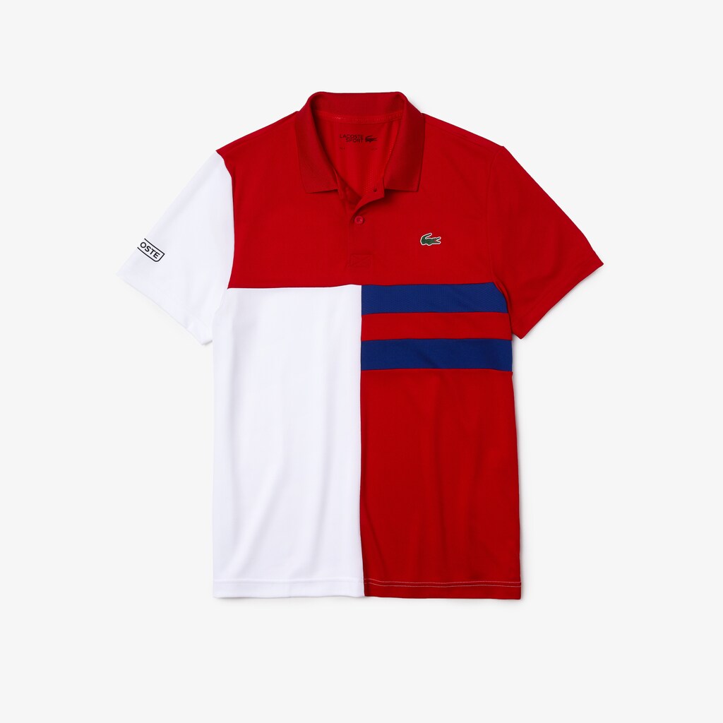 Camisa Polo Lacoste SPORT Colorblock Breathable Piqué Tennis Hombre Kaki Verdes Azul Marino Azules | PK6-23762G7