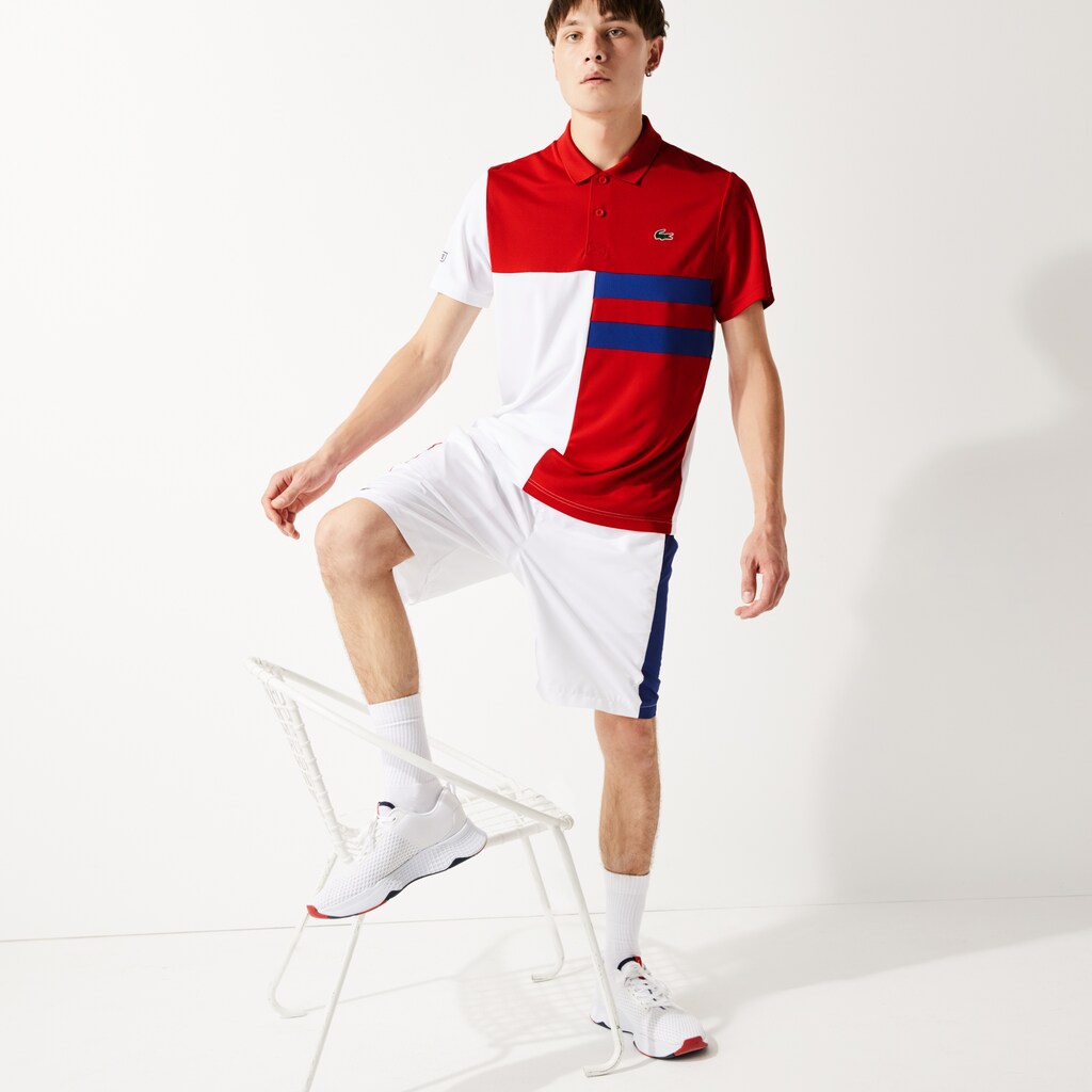 Camisa Polo Lacoste SPORT Colorblock Breathable Piqué Tennis Hombre Kaki Verdes Azul Marino Azules | PK6-23762G7