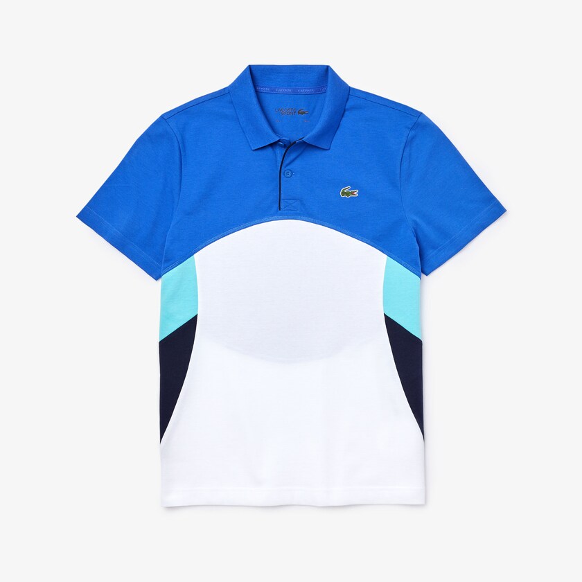 Camisa Polo Lacoste SPORT Colorblock Performance Hombre Azules Blancos Azul Marino Azules Turquesa | BK2-46674P8