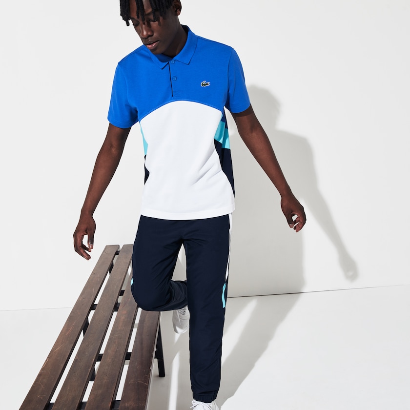 Camisa Polo Lacoste SPORT Colorblock Performance Hombre Azules Blancos Azul Marino Azules Turquesa | BK2-46674P8
