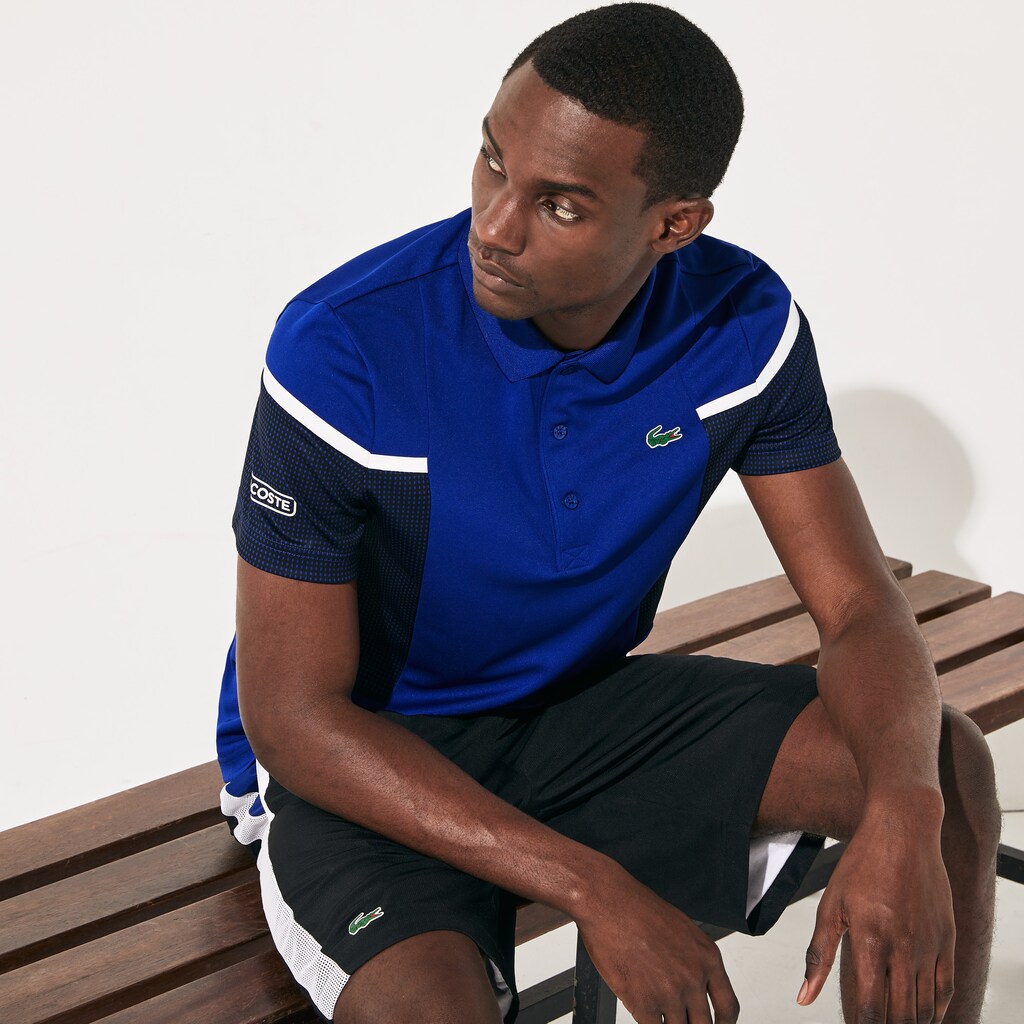 Camisa Polo Lacoste SPORT Mesh Panel Breathable Tennis Hombre Azules Negros Blancos | WU0-80768B9