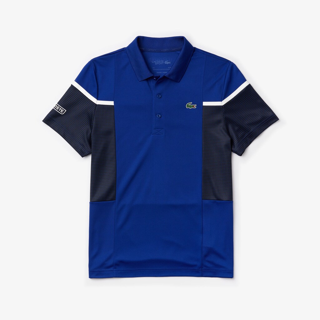 Camisa Polo Lacoste SPORT Mesh Panel Breathable Tennis Hombre Azules Negros Blancos | WU0-80768B9