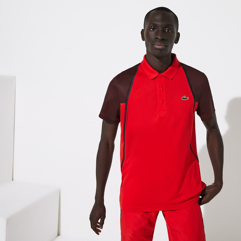 Camisa Polo Lacoste SPORT Mesh Sleeved Breathable Tennis Hombre Rojos Blancos Negros | YQ0-61716Z2