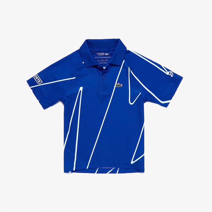 Camisa Polo Lacoste Niños Azules Blancos SPORT Novak Djokovic DC5-50425S4