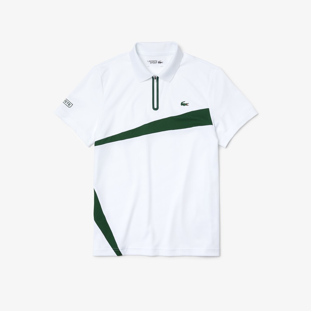 Camisa Polo Lacoste SPORT Paneled Breathable Piqué Tennis Hombre Azul Marino Azules Blancos | GT3-54235D4