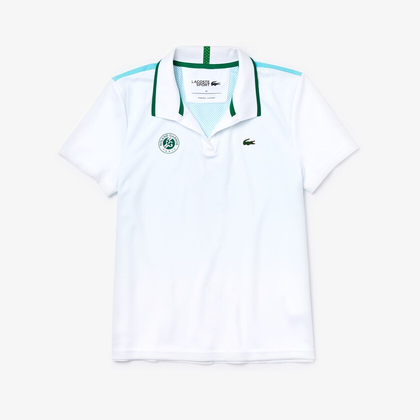Camisa Polo Lacoste SPORT Roland Garros Ombré-Print Mujer Blancos Turquesa Verdes | IM5-31933Z4