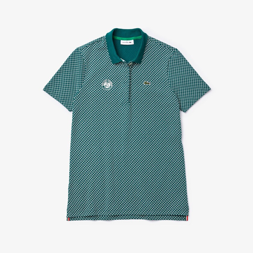 Camisa Polo Lacoste SPORT Roland Garros Printed Cotton Mujer Verdes Blancos Rojos | ER7-11731J5