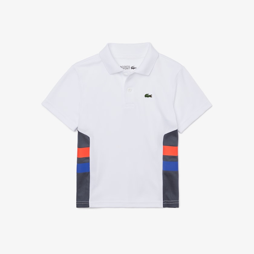 Camisa Polo Lacoste Niños Blancos Grises Oscuro Rojos Azules SPORT Side Stripe Training WL5-88018P8