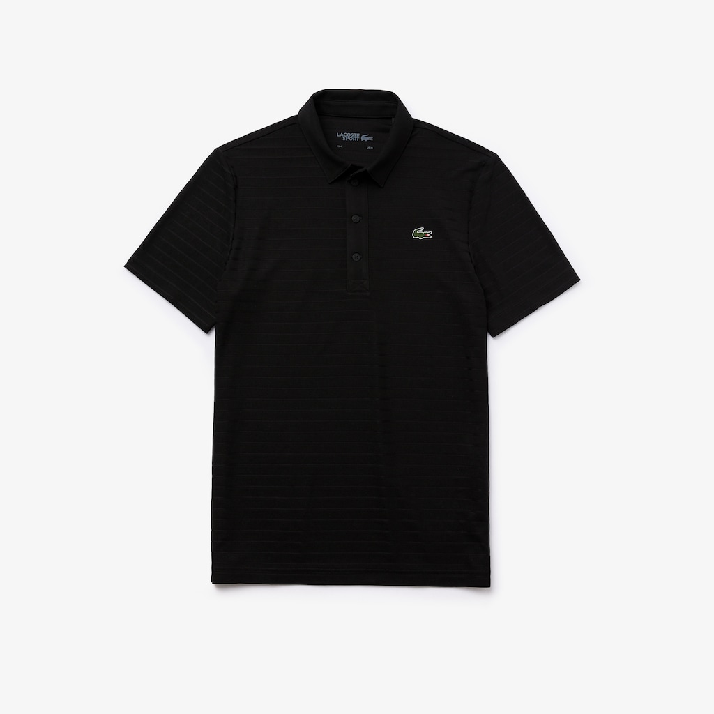Camisa Polo Lacoste SPORT Textured Breathable Golf Hombre Negros | CT1-26202U5