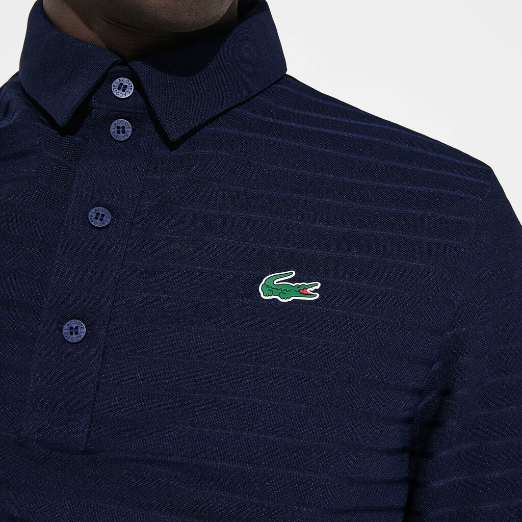 Camisa Polo Lacoste SPORT Textured Breathable Golf Hombre Azul Marino Azules | RG3-85588M6