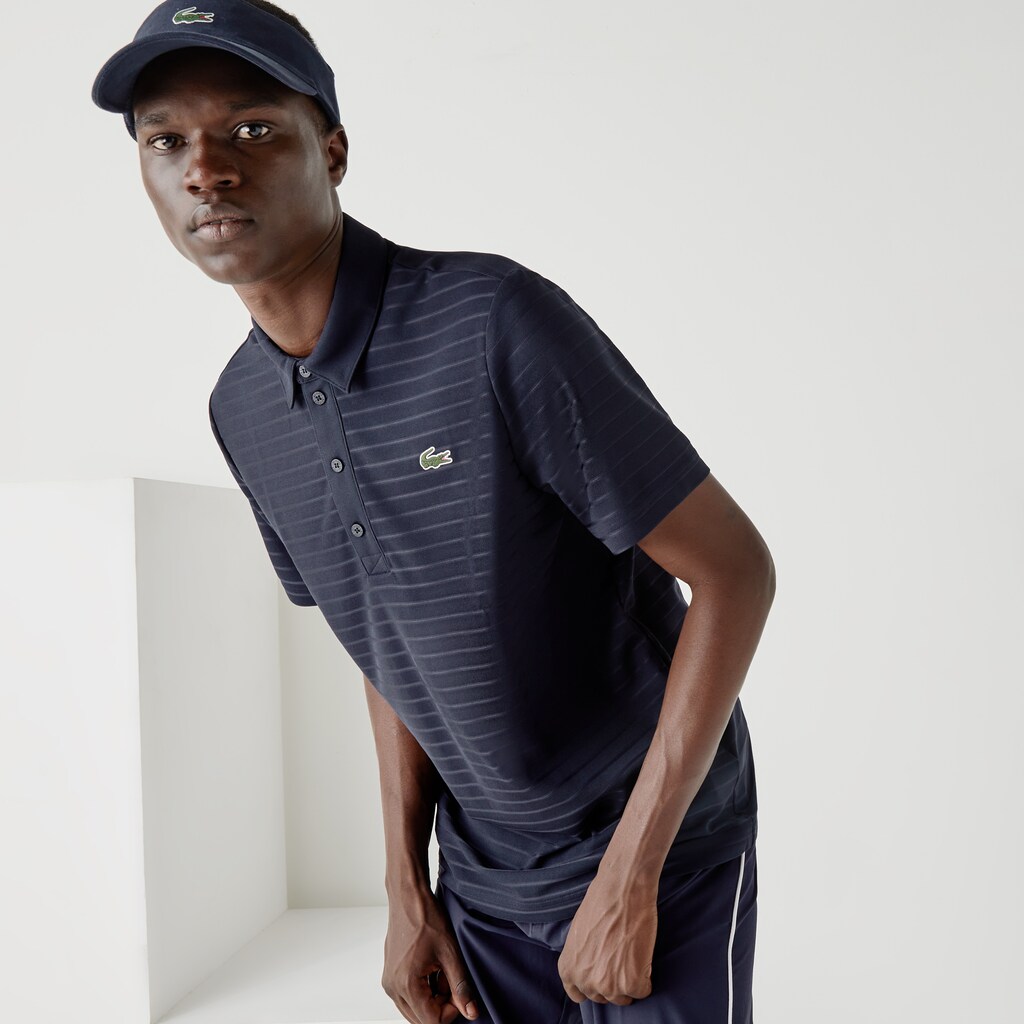 Camisa Polo Lacoste SPORT Textured Breathable Golf Hombre Azul Marino Azules | RG3-85588M6