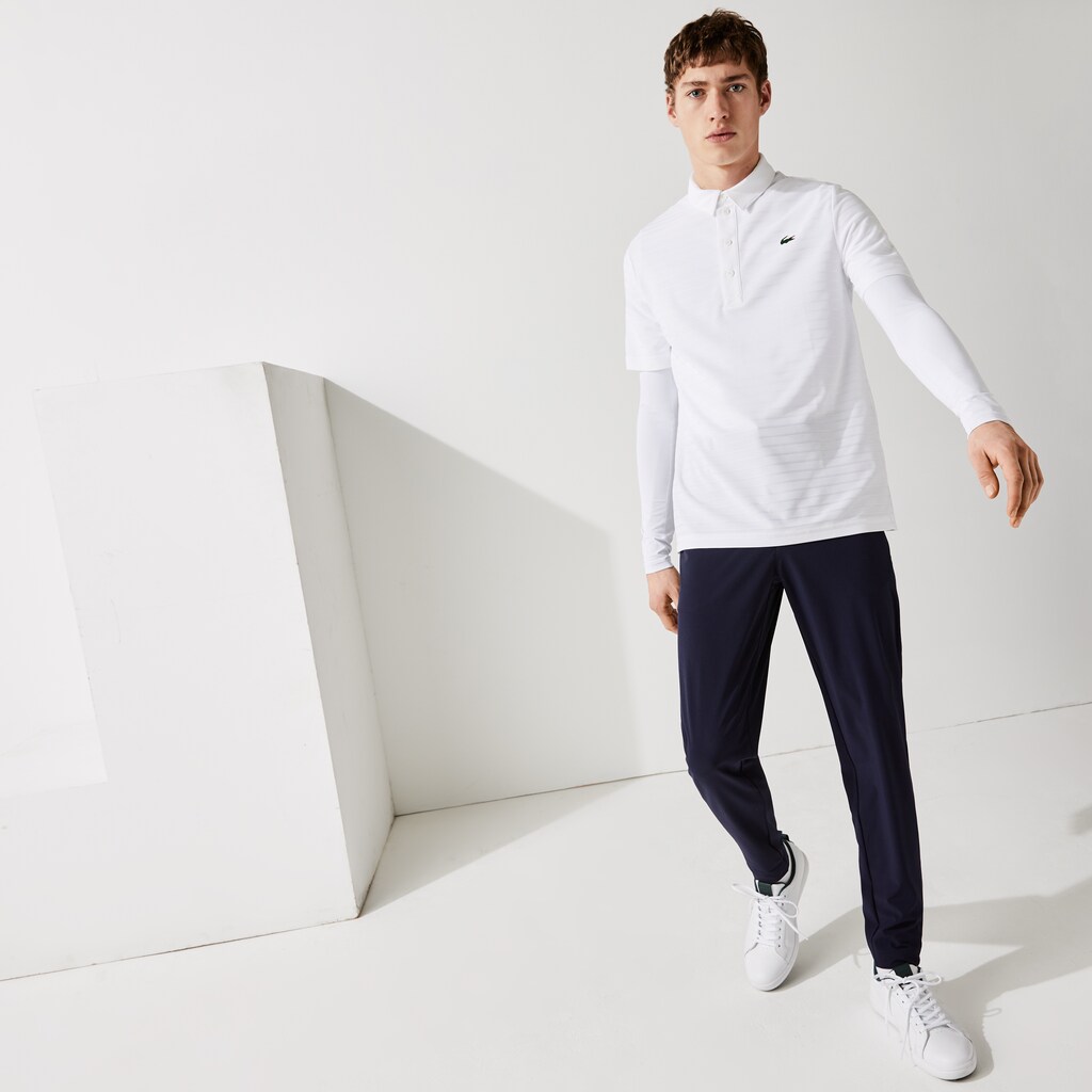 Camisa Polo Lacoste SPORT Textured Breathable Golf Hombre Blancos | GG3-11571E8