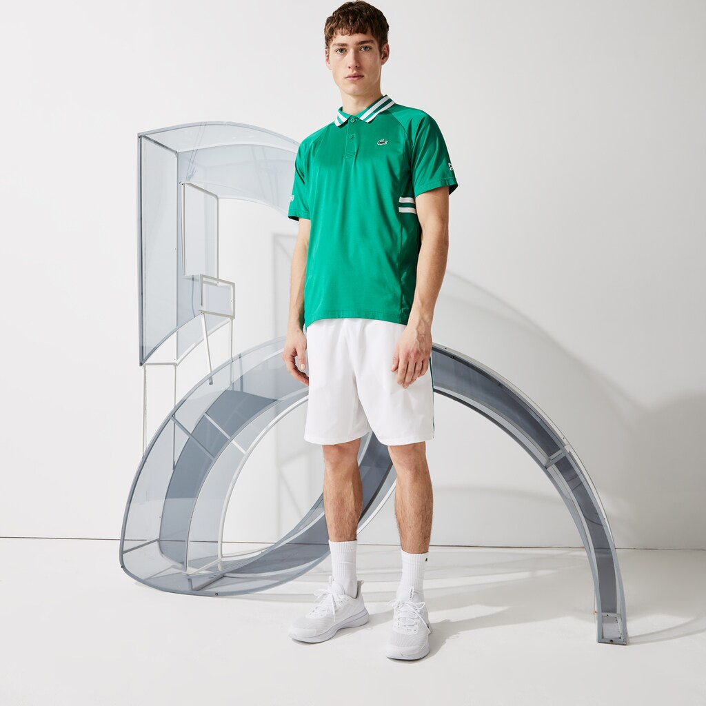 Camisa Polo Lacoste SPORT x Novak Djokovic Breathable Ultra-Dry Hombre Verdes Blancos | YI9-89708V8