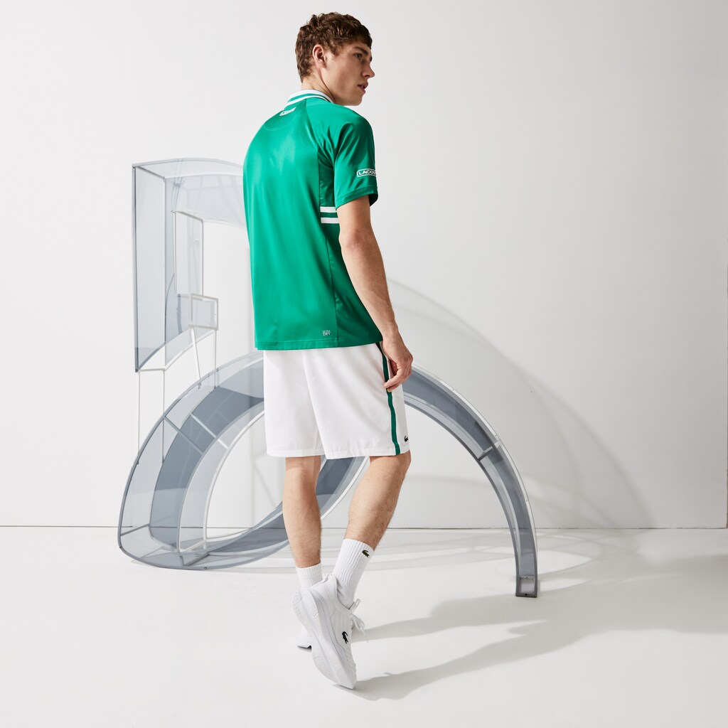 Camisa Polo Lacoste SPORT x Novak Djokovic Breathable Ultra-Dry Hombre Verdes Blancos | YI9-89708V8