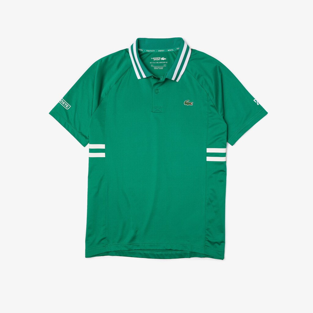 Camisa Polo Lacoste SPORT x Novak Djokovic Breathable Ultra-Dry Hombre Verdes Blancos | YI9-89708V8