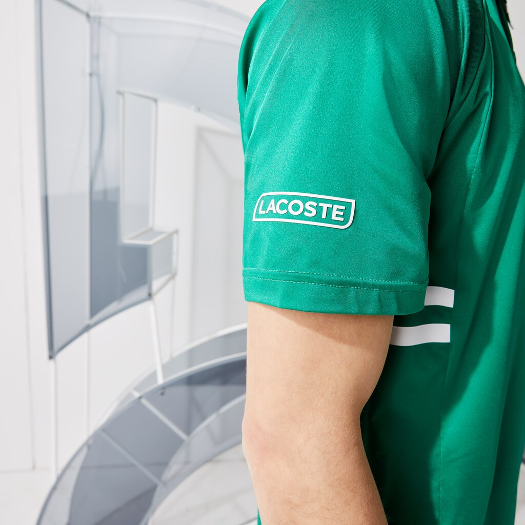 Camisa Polo Lacoste SPORT x Novak Djokovic Breathable Ultra-Dry Hombre Verdes Blancos | YI9-89708V8