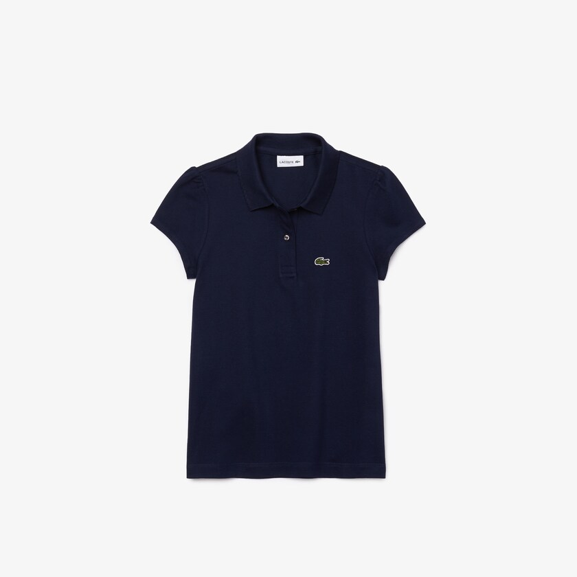 Camisa Polo Lacoste Niños Azul Marino Azules Scalloped Collar Mini Piqué FW3-43214W5