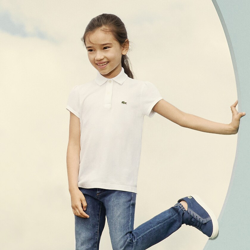 Camisa Polo Lacoste Niños Azul Marino Azules Scalloped Collar Mini Piqué FW3-43214W5