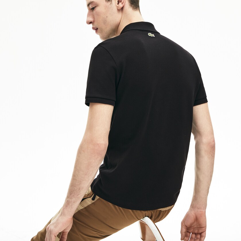 Camisa Polo Lacoste Signature Cotton Hombre Negros | JR9-58025O5