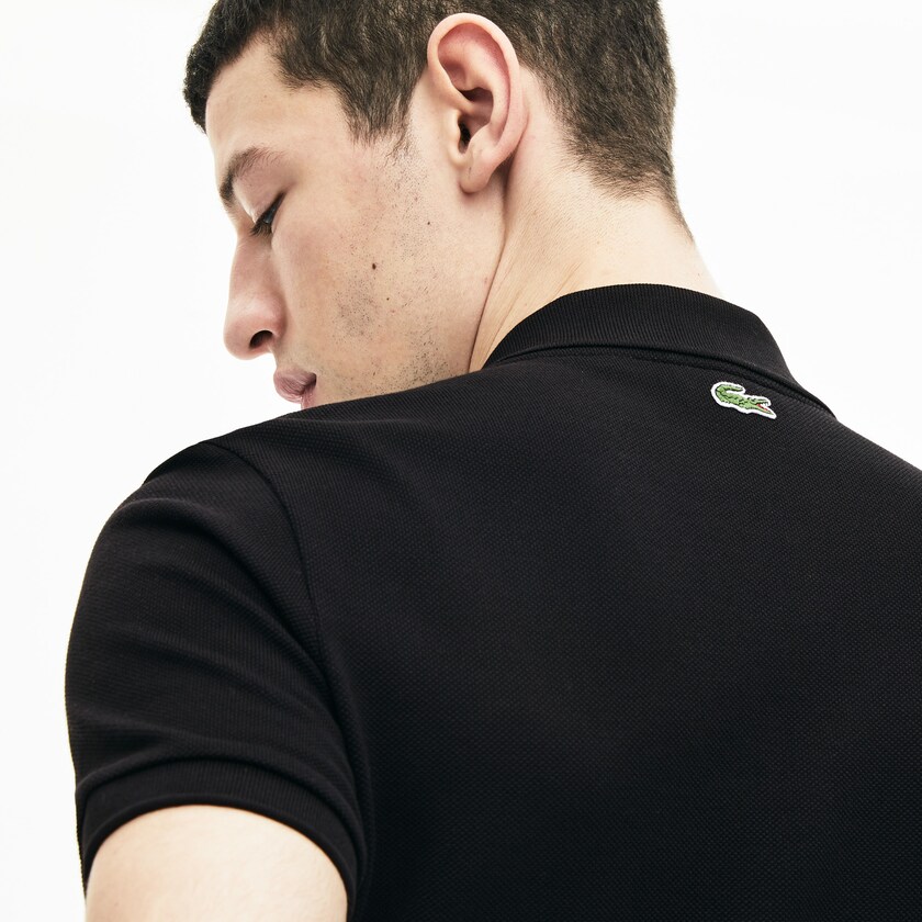 Camisa Polo Lacoste Signature Cotton Hombre Negros | JR9-58025O5