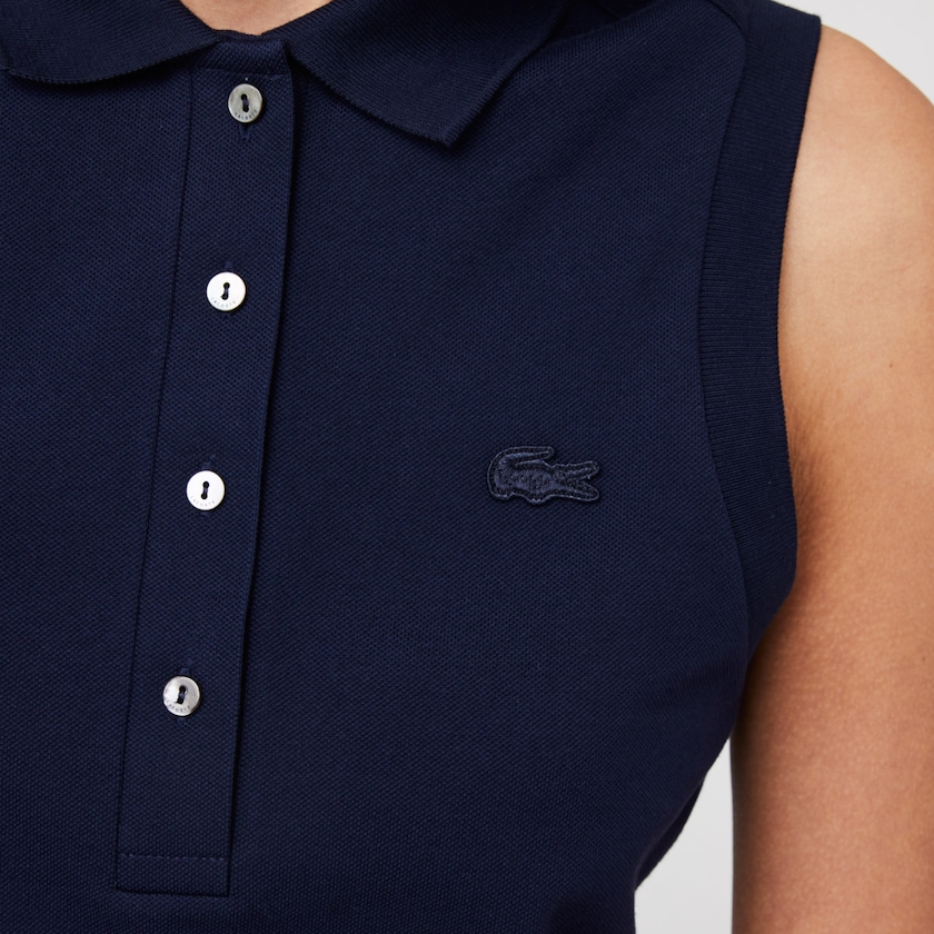 Camisa Polo Lacoste Sleeveless Cotton Piqué Mujer Azul Marino Azules | XR0-03990H2