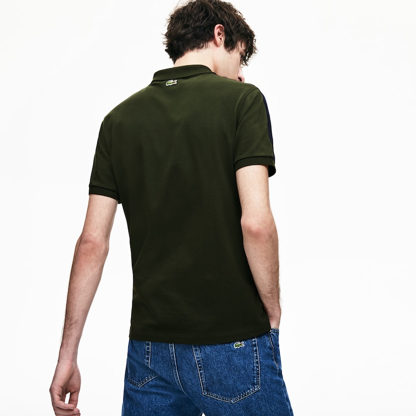 Camisa Polo Lacoste Slim Fit Cotton Mini Piqué Hombre Kaki Verdes Azul Marino Azules | SY3-17951O9